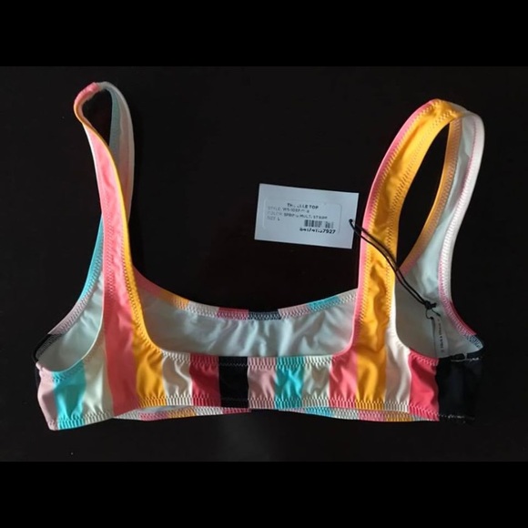NWT Solid & Striped Bikini Top - Elle Top - Picture 3 of 5
